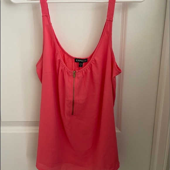 Express Quarter Zip Coral Tank - Picture 1 of 3